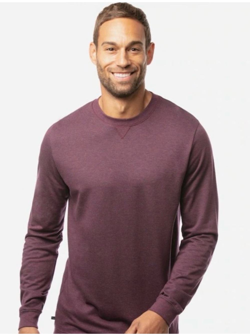 Travis Mathew Fink 2.0 Maroon Crewneck Long Sleeve Top Size Medium